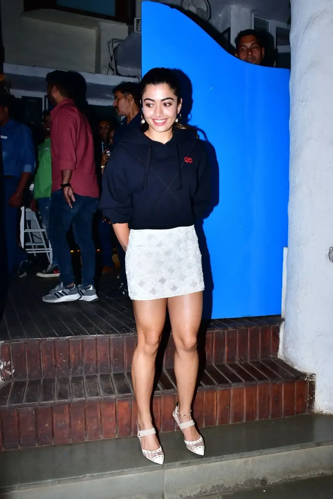 RASHMIKA MANDANNA LONG LEGS SHOW IN MINI WHITE SKIRT 6